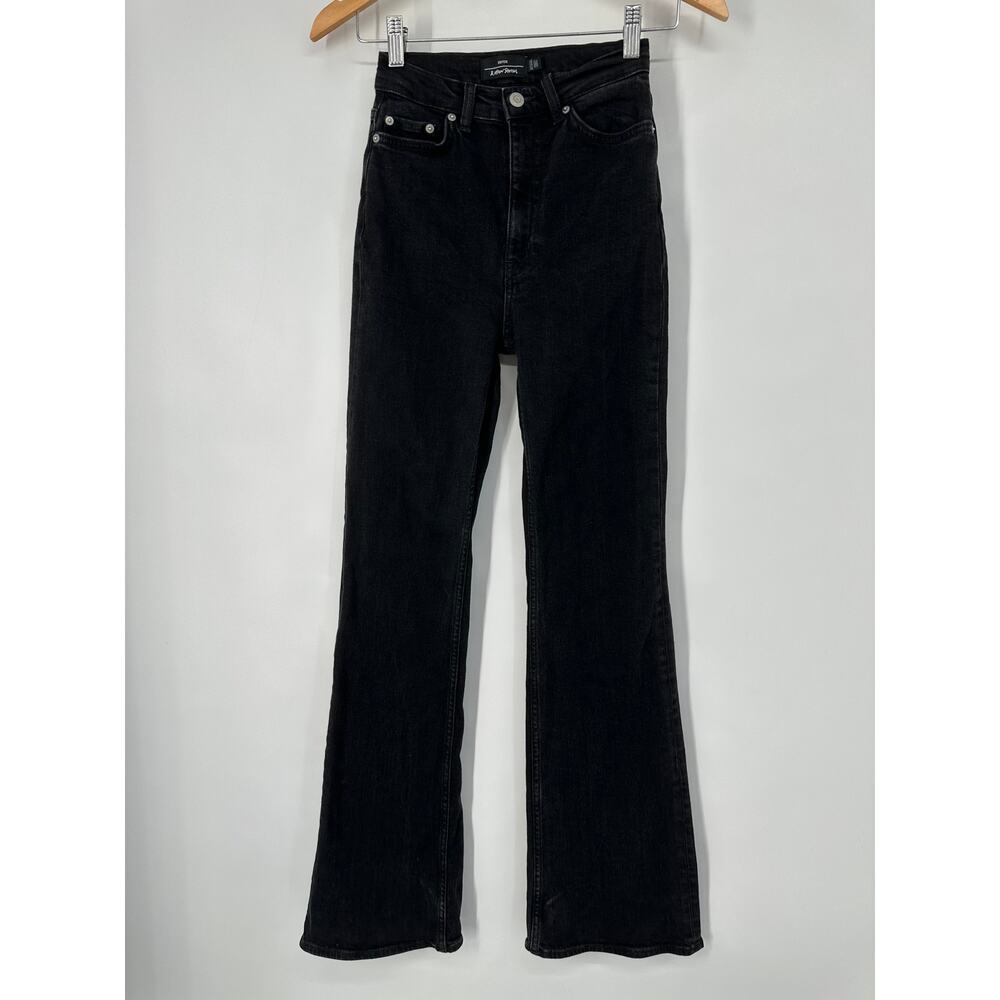 & Other Stories Flare Leg Jeans High Rise Full Length Dark Wash Black - Picture 2 of 8